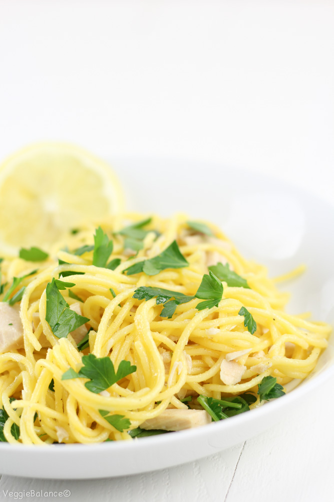 Lemon Tuna Olive Oil Pasta (GlutenFree) VeggieBalance