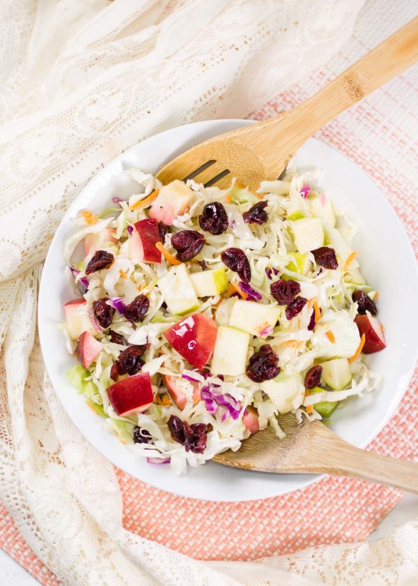 Apple Cranberry Almond Coleslaw Salad No Mayo Coleslaw Recipe