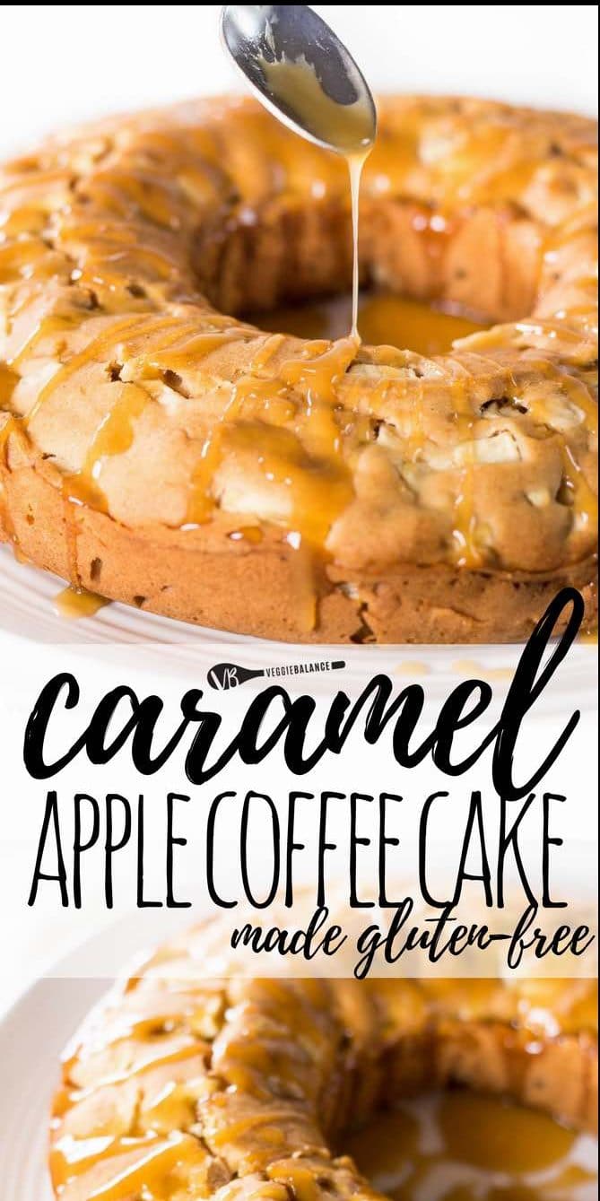 Gluten-Free Apple Coffee Cake with Homemade Caramel Sauce Drizzle - Gluten Free Recipes | Easy ...