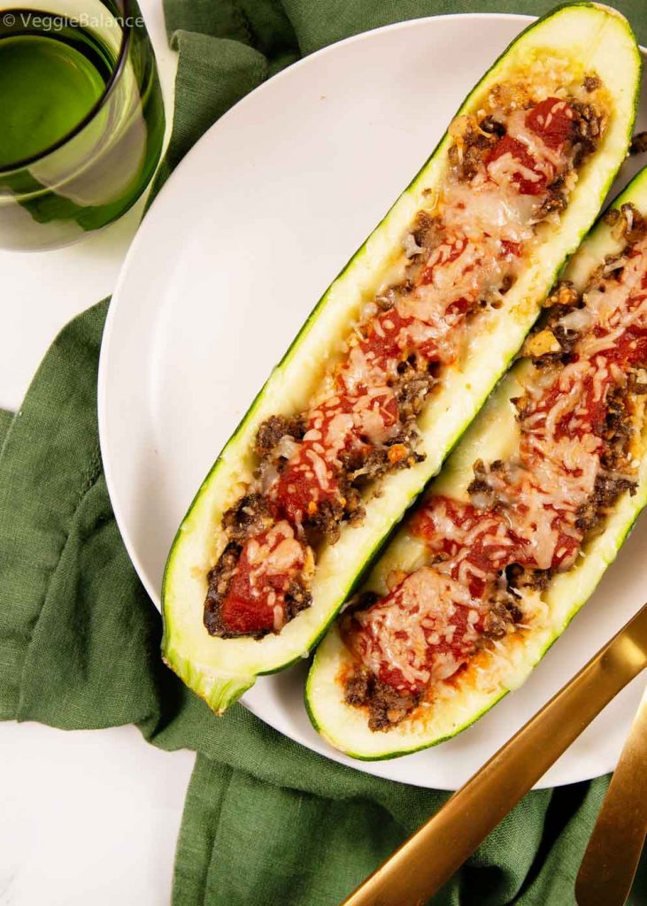 Insanely Good Italian Vegetarian Stuffed Zucchini Boats Recipe