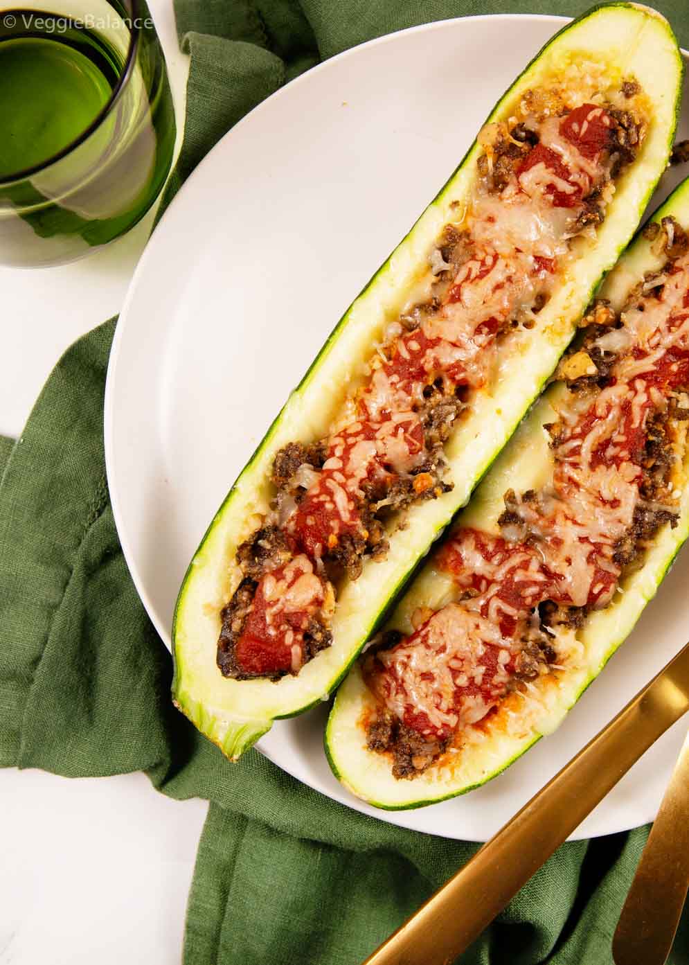 Insanely Good Italian Vegetarian Stuffed Zucchini Boats Recipe