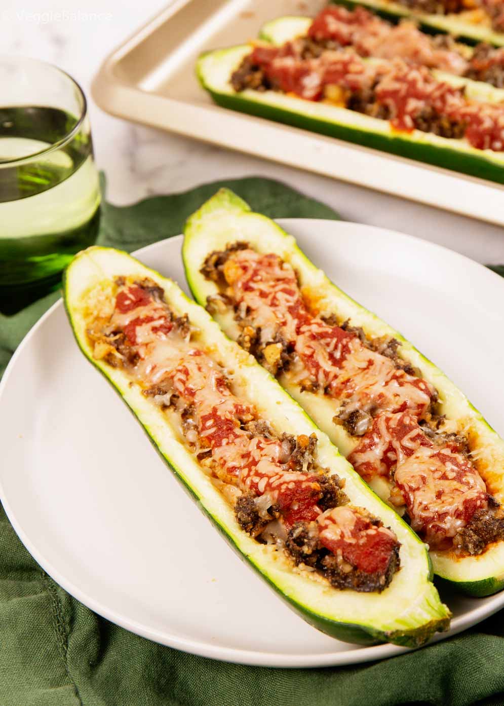 Insanely Good Italian Vegetarian Stuffed Zucchini Boats Recipe